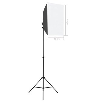 Fotostudio set Fotografie - Met  softboxlampen - En achtergrond - Zwart