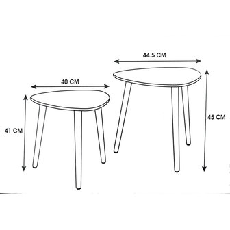 Bijzettafel Set - 2 delig