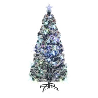 Kunstkerstboom met standaard/LED 180 cm glasvezel