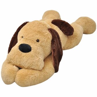 Knuffelbeest - Knuffelhond - Knuffel - Knuffels - pluche - bruin - 120 cm