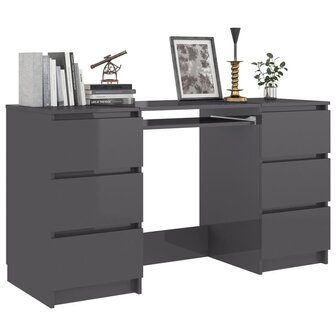 Bureau - Schrijftafel - Hoogglans Grijs - 140x50x77 cm