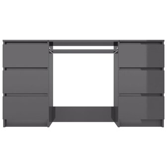 Bureau - Schrijftafel - Hoogglans Grijs - 140x50x77 cm