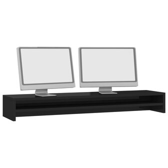 XL - Monitor verhoger - Monitorstandaard - Hoogglans zwart - 100x24x13 cm