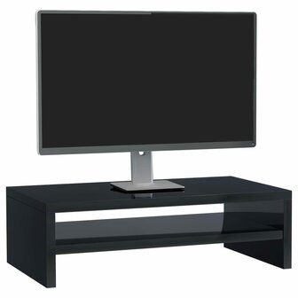 Monitorstandaard - Monitor verhoger - Hoogglans zwart - 42x24x13 cm -