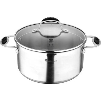 Bergner Masterpro Foodies Kookpan - met glazen deksel - &Oslash;24 cm - 5.2L