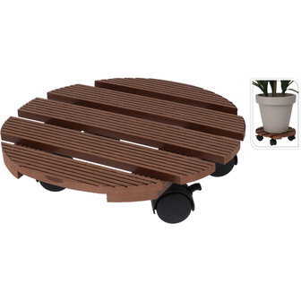 Plantentrolley - hout - bruin - &Oslash;29 cm - tot 100 kg