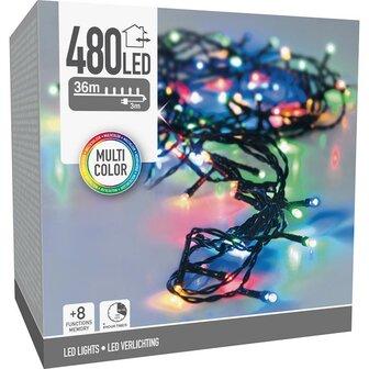 Kerstverlichting 480 led- 36m - multicolor - Timer - Lichtfuncties - Geheugen - Buiten