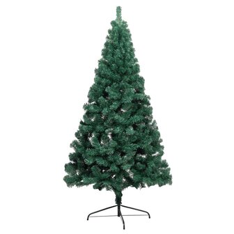 Kunstkerstboom met standaard half 120 cm PVC groen