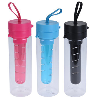 Waterfles met Fruit Infuser - 3 stuks