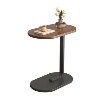 Ceruzo Bijzettafel - Bruin - Banktafel - Metaal met Hout - 45x28x60 cm