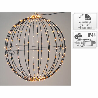 Kerstverlichting -  Lichtbol met 400 led - Metaal - 60 cm - met Timer - extra warm wit