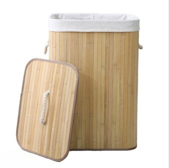 Ceruzo Bamboe Wasmand met Deksel - 72L - Naturel