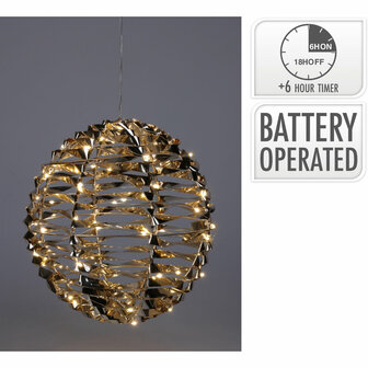 Verlichte Bal - Goud - 25 cm - 60 led 