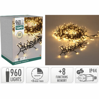 Treecluster Kerstboomverlichting - 960led - warm wit