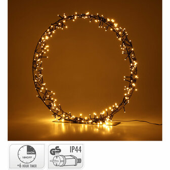 Kerstkrans op Standaard - 300 LED - 60 cm - warm wit - Timer 