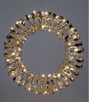 Verlichte Krans - Goud - 30 cm - 50 led 