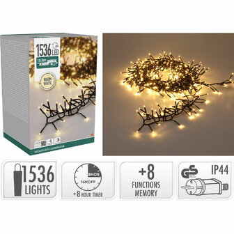 Treecluster Kerstboomverlichting - 1536led - warm wit