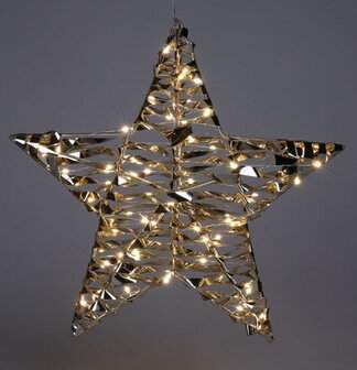 Verlichte Kerstster - Goud - 40 cm - 60 led 