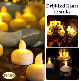 LED Drijfkaarsjes - 12 stuks 