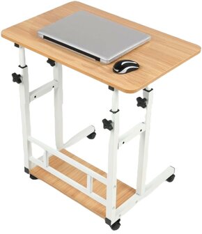 Ceruzo Laptoptafel - Verrijdbare Bedtafel - Verstelbaar in Hoogte 85cm - Tafelblad 80x40cm