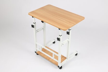 Ceruzo Laptoptafel - Verrijdbare Bedtafel - Verstelbaar in Hoogte 85cm - Tafelblad 80x40cm