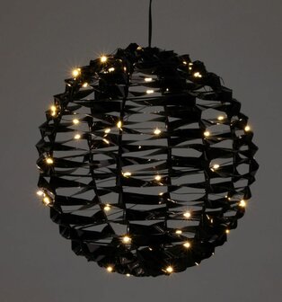 Verlichte Bal - Zwart - 25 cm - 60 led 