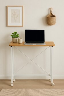 Ceruzo Wandtafel -  80x40x75 cm - Inklapbaar Tafelblad - Wit