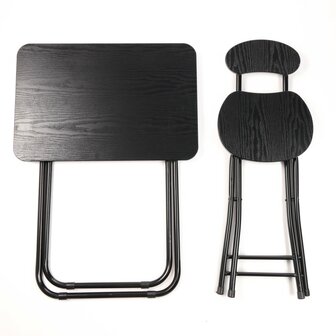 Ceruzo Klaptafel met Stoel - Zwart