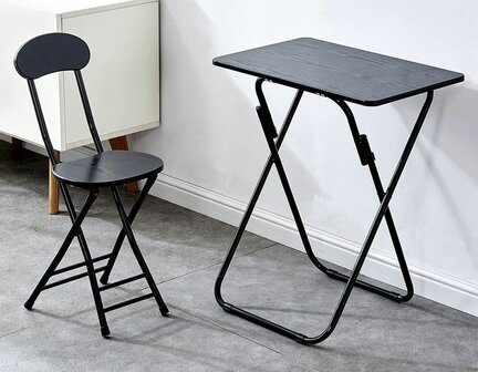 Ceruzo Klaptafel met Stoel - Zwart