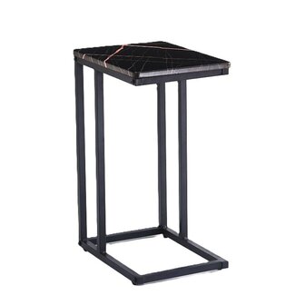 Ceruzo Bijzettafel - Banktafeltje - Metaal en MDF - Zwart-Pink Marble