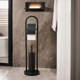 Ceruzo Toiletbutler Vrijstaand - RVS -Zwart