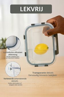 Ceruzo Meal Prep Bakjes - 10 stuks Vershoudbakjes - Glas 