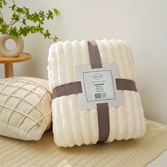 Ceruzo Fleece deken - 150x200 cm - creme