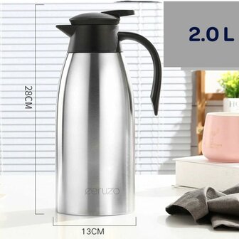 Ceruzo Thermoskan - 2 Liter - RVS
