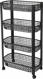Keukentrolley 4 Wielen - Zwart