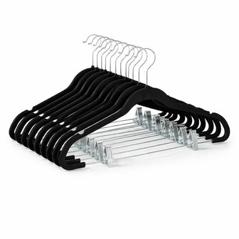 Ceruzo 20 x Kledinghangers met Knijpers - Zwart