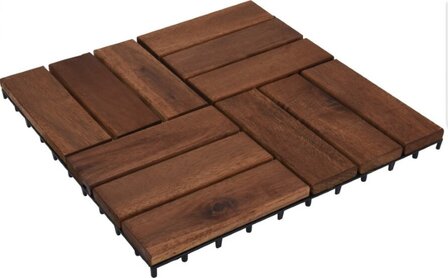 Terrastegel Acacia Hout  - 30x30cm - set van 4 - 0.36m2