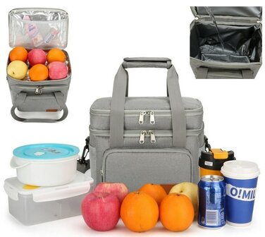 Ceruzo Ge&iuml;soleerde Koeltas - Lunchtas 14 Liter - Grijs