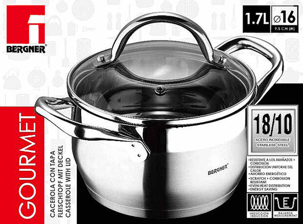 Bergner RVS 18/10 kookpan 16cm - 1,7 liter