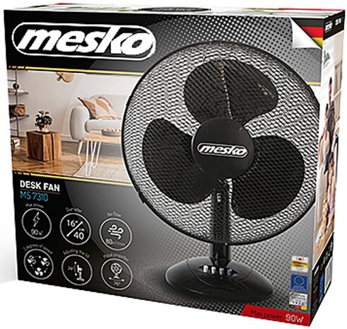 Mesko MS7310 - Tafelventilator zwart - 40cm