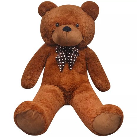 Teddybeer Knuffelbeer 100 cm zacht pluche bruin 