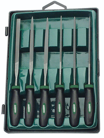Brüder Mannesmann Sleutelvijlen (set van 6 stuks) in koffer