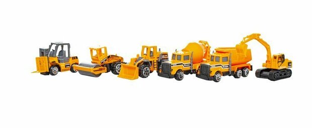 Vrachtwagen - Bouwvrachtwagen - met heftruck- Wals - Bulldozer - Cement wagen - Vrachtwagen 