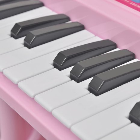 Speelgoed - keyboard - Met krukje - microfoon  - karaoke - En 37 toetsen roze