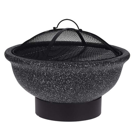 Vuurschaal solid met BBQ-rooster - 49cm