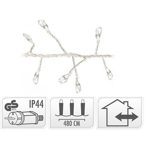 Zilverdraad - cluster - 480LED - warm wit