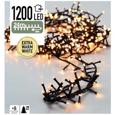 Micro Cluster 1200 LED's 24 meter extra warm wit