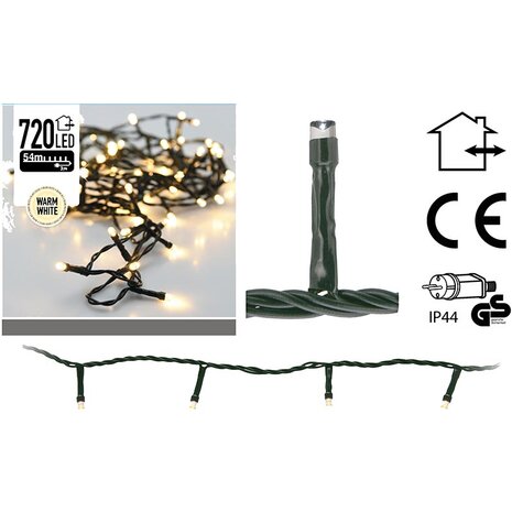 Kerstverlichting 720 LED's 54 meter warm wit