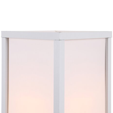 Vloerlamp met 3 planken binnenverlichting E27 tot 40W voor woon/slaapkamer E1-MDF, acryl wit 26 x 26 x 160 cm