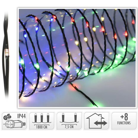 LED Verlichting 240 LED - 18 meter - multicolor - voor binnen en buiten - 8 Lichtfuncties - Soft Wire